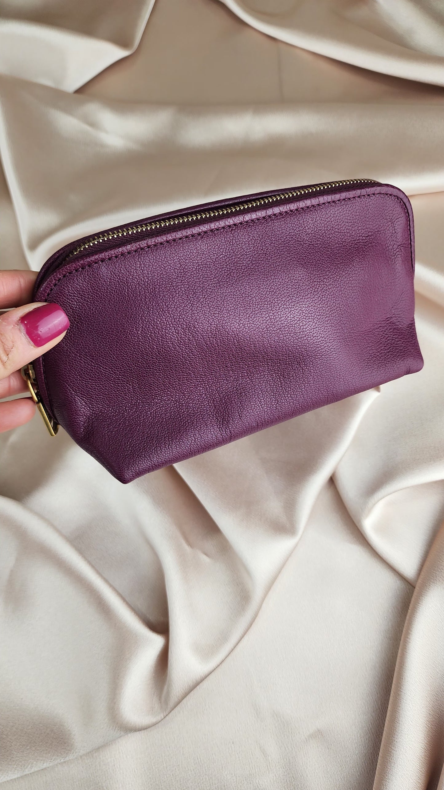 YSL Purple Leather Pouch