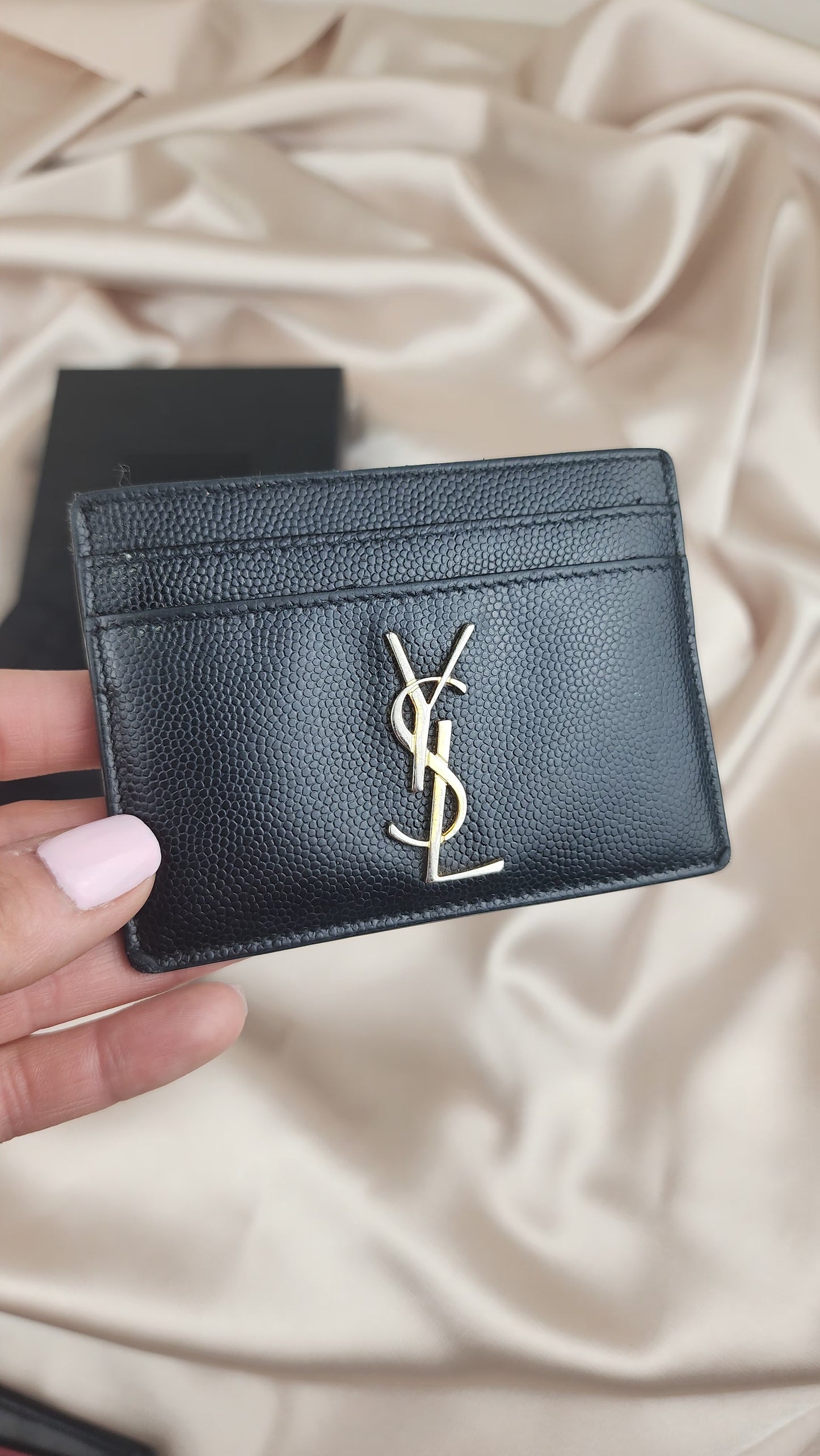 YSL Leather Card Holder - full inclusion