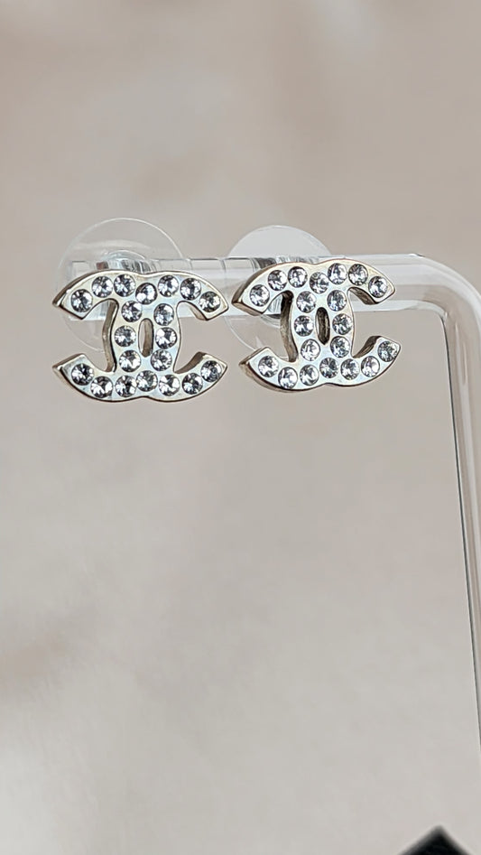 Chanel Diamante CC Stud Earrings - 693